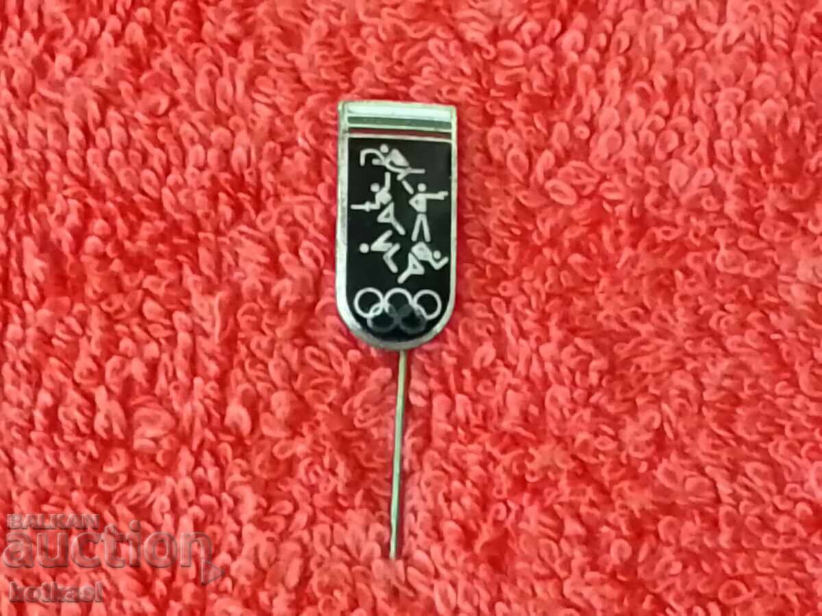 Old sports badge Pentathlon pin enamel OLYMPICS - 5