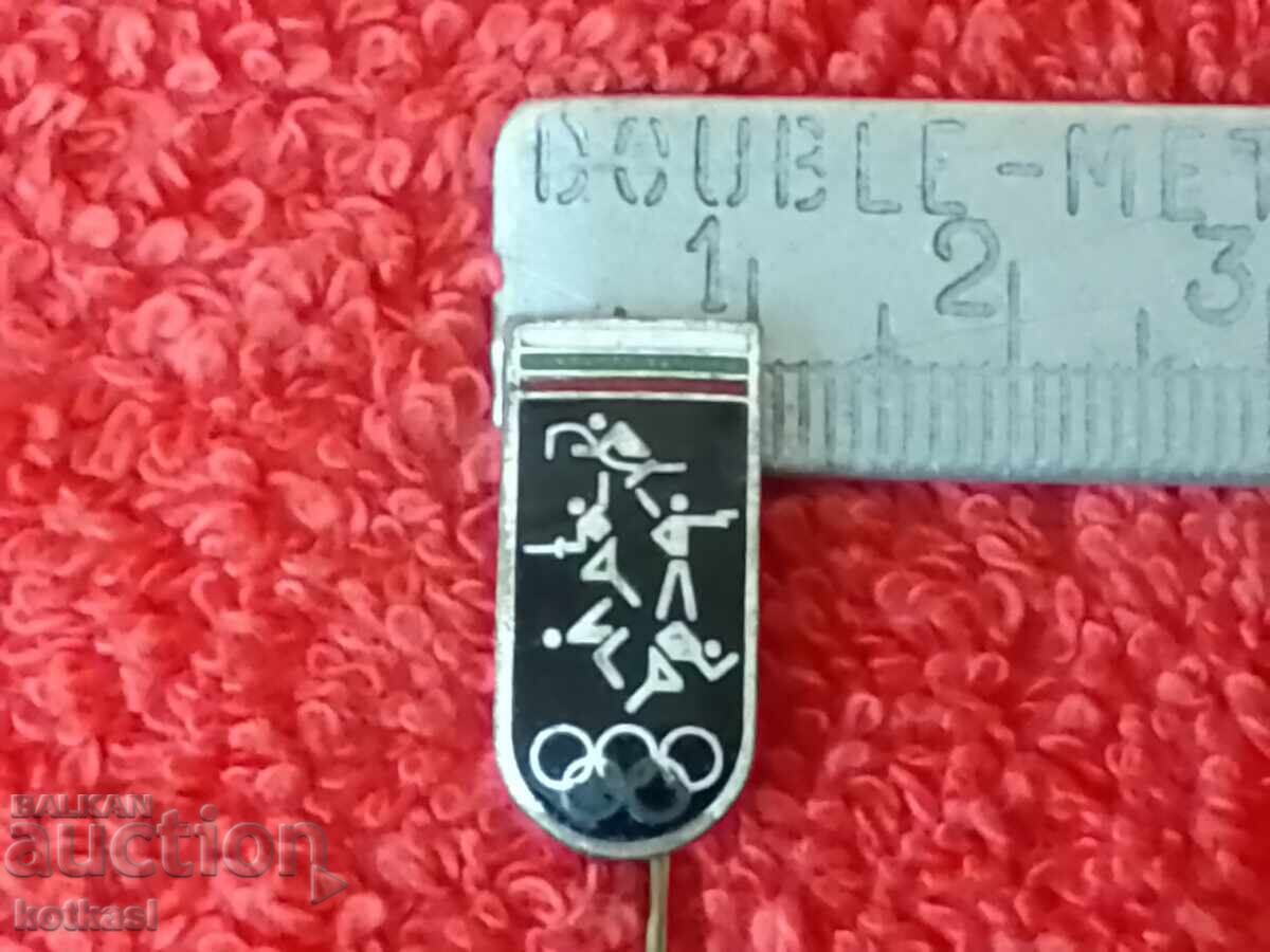 Old sports badge Pentathlon pin enamel OLYMPICS