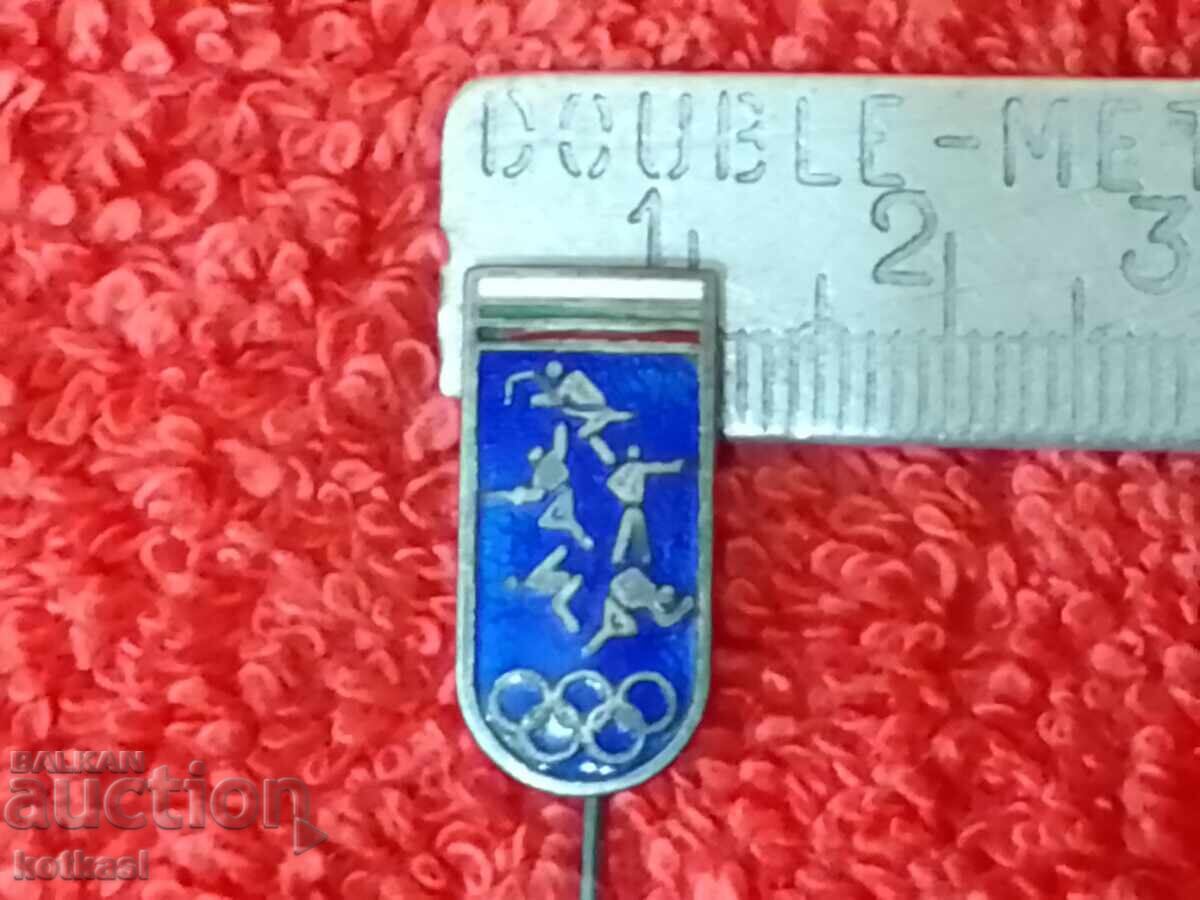 Old social sports badge Pentathlon pin enamel OLYMPICS