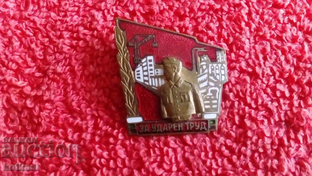 Old social badge bronze enamel FOR STRIKE LABOR