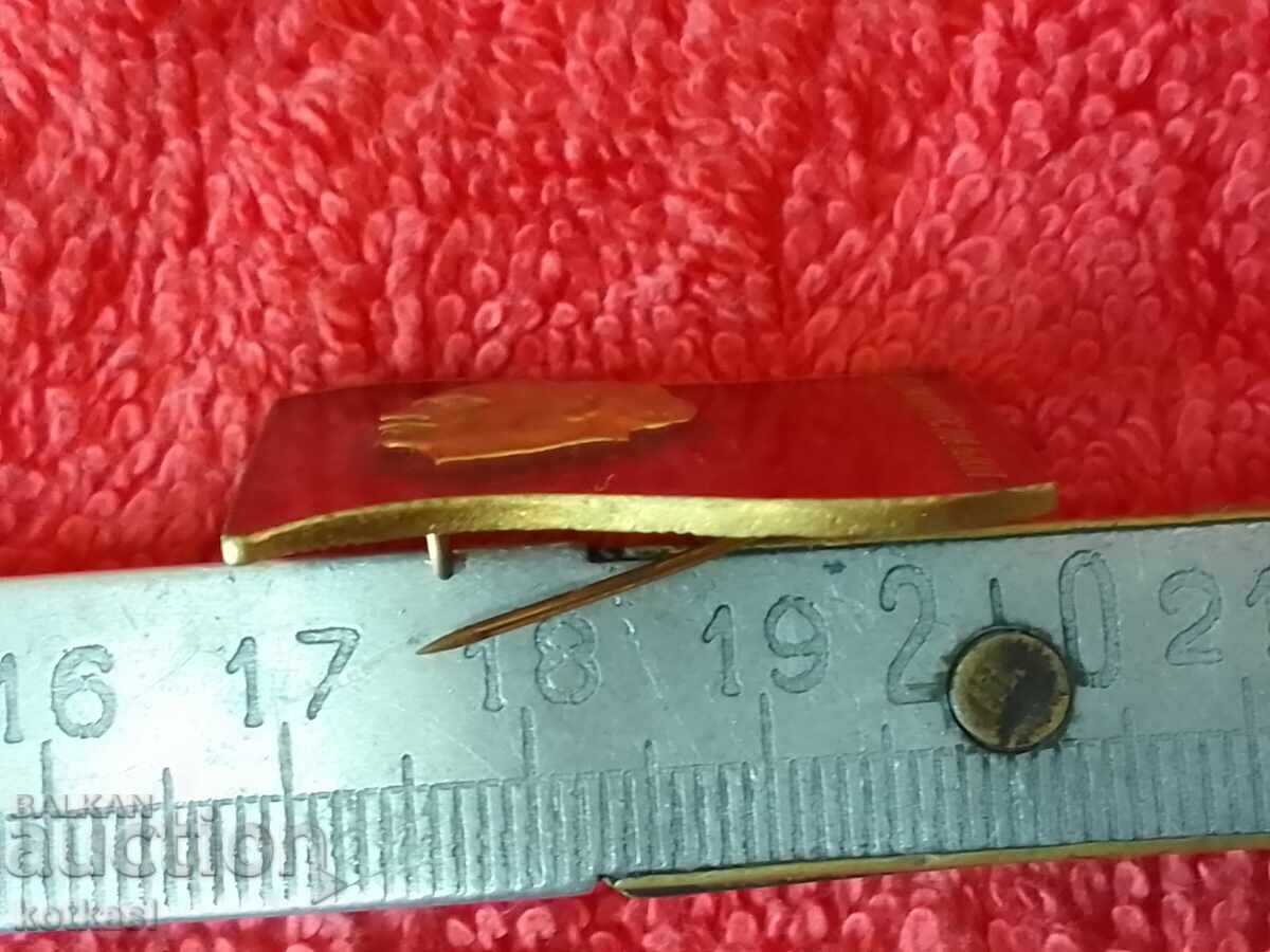 Auction Old social badge Bronze enamel sign XI CONGRESS OF THE BKP Auction Old social badge Bronze enamel sign XI CONGRESS OF THE BKP
