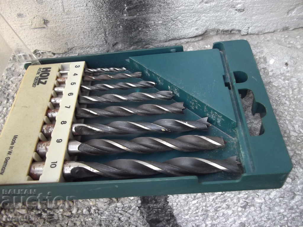 Drills "HOLZ" wood set West German - 5 Drills "HOLZ" wood set West German - 5