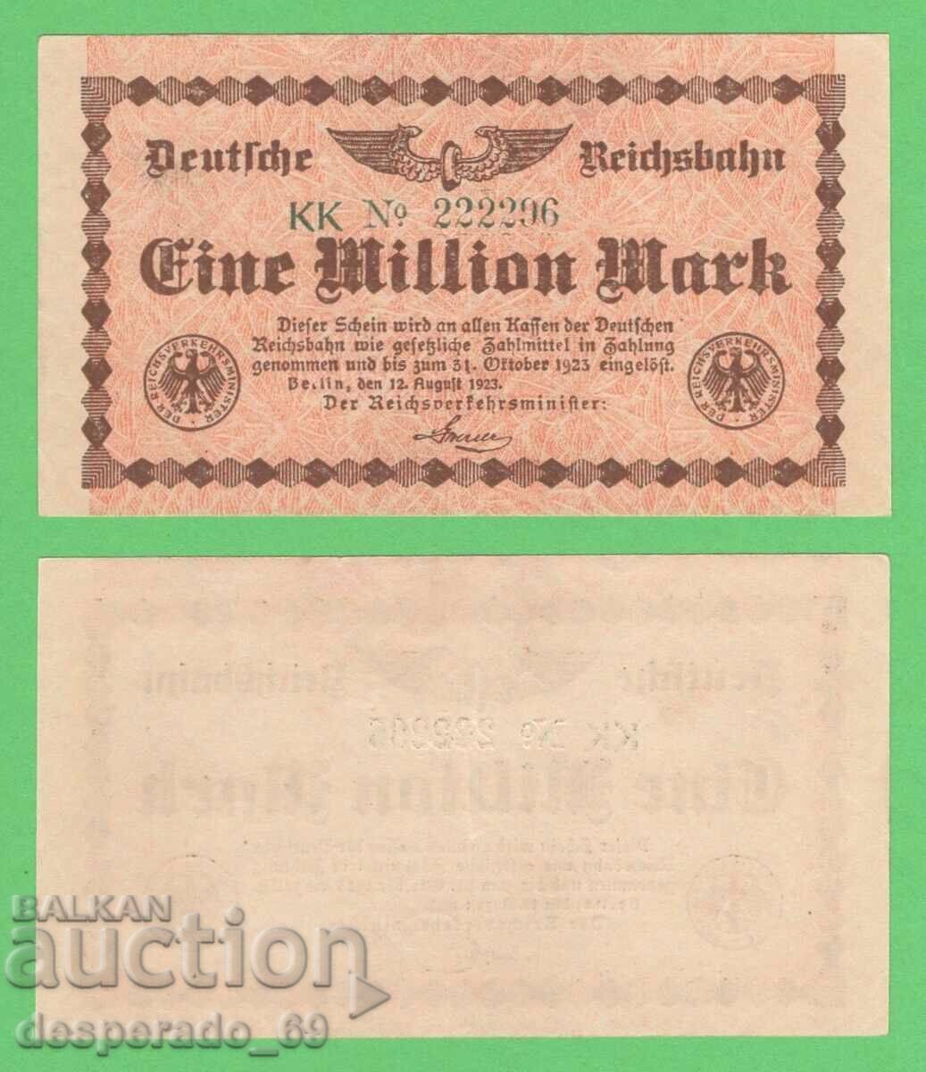 (¯`'•.¸ΓΕΡΜΑΝΙΑ (D.Reichsbahn) 1 εκατομμύριο μάρκα 1923 UNC (¯`'•.¸ΓΕΡΜΑΝΙΑ (D.Reichsbahn) 1 εκατομμύριο μάρκα 1923 UNC