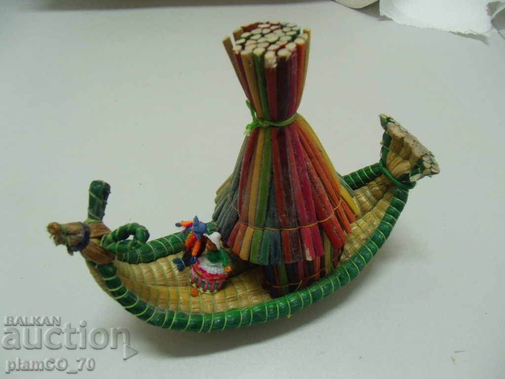 №*3515  стар азиатски  сувенир - гондола / лодка  -