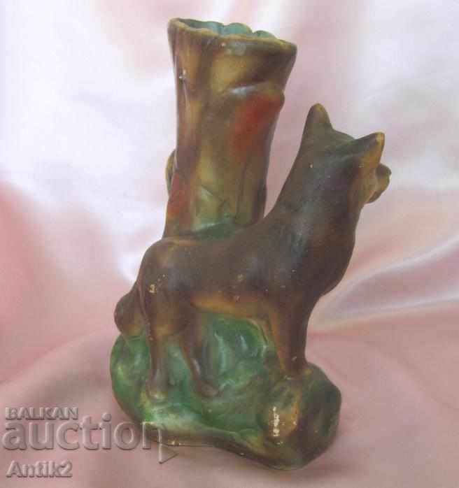 Auction  20 Ceramic Figure- The Red Hat and the Wolf