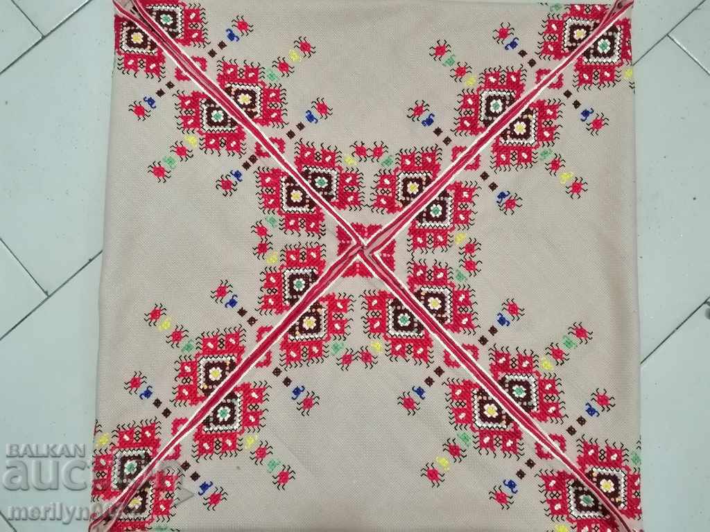 Old embroidered cardboard, tablecloth, millet, Bulgarian embroidery with price 48.00 BGN | € 24.54 Old embroidered cardboard, tablecloth, millet, Bulgarian embroidery with price 48.00 BGN | € 24.54