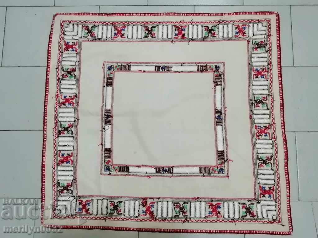 Old embroidered cardboard, tablecloth, millet, Bulgarian embroidery - 5 Old embroidered cardboard, tablecloth, millet, Bulgarian embroidery - 5