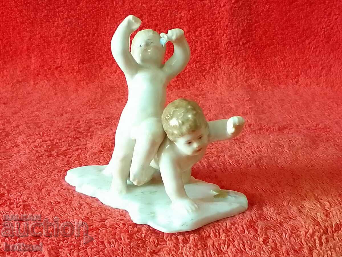 Old small porcelain figure Germany Children KRM Berlin Old small porcelain figure Germany Children KRM Berlin