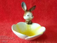 Old porcelain figure Germany Goebel Bunny with flower