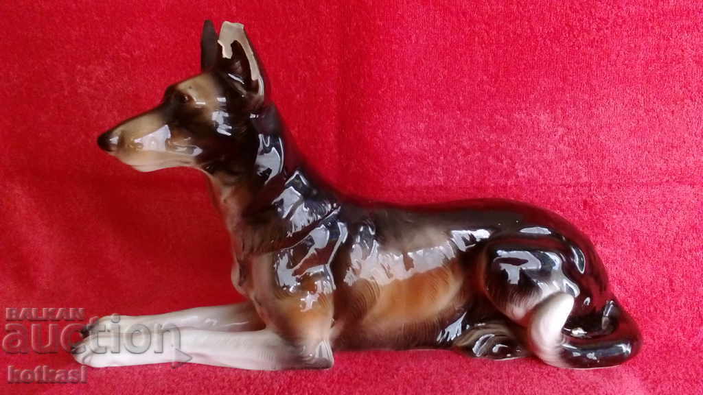 Auction Old large porcelain figure Germany marked Dog Auction Old large porcelain figure Germany marked Dog