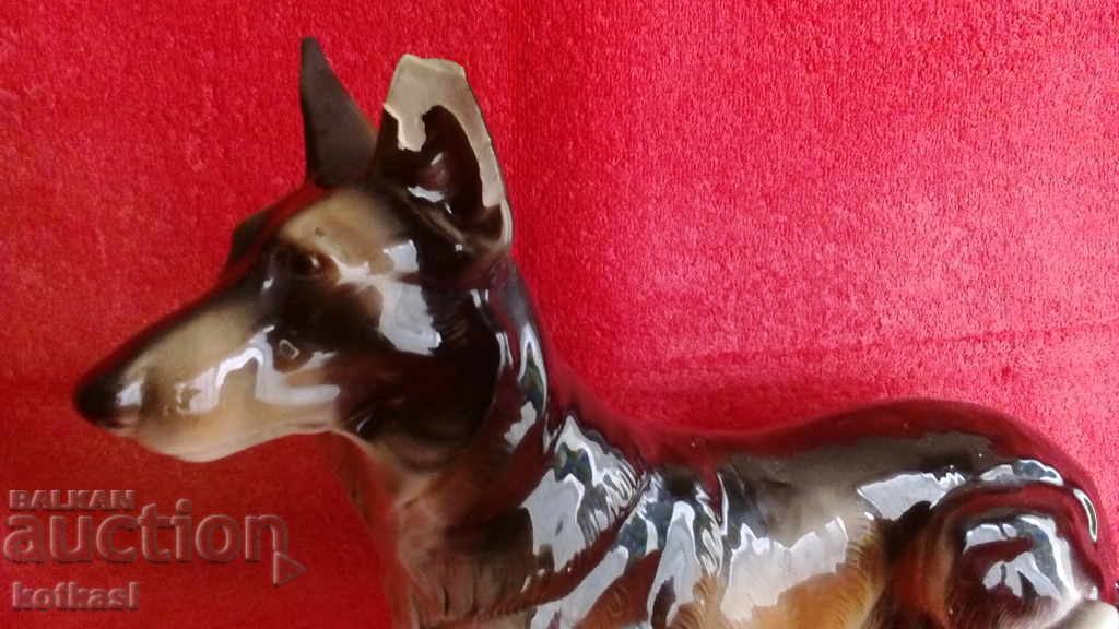 Delivery of Old large porcelain figure Germany marked Dog Delivery of Old large porcelain figure Germany marked Dog