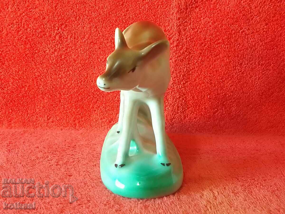 Auction  Old Bulgarian porcelain figure Roe Deer Doe
