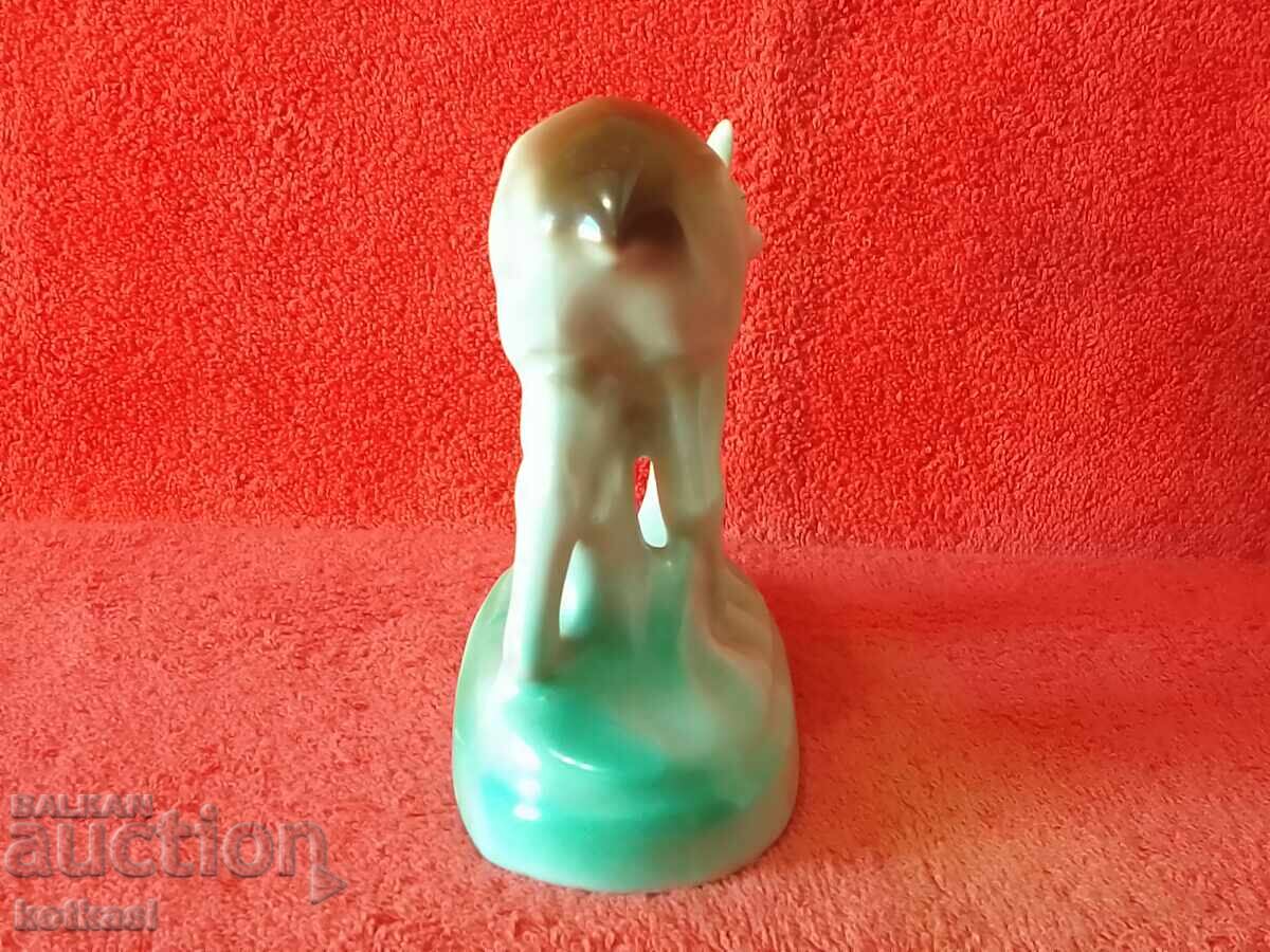 Old Bulgarian porcelain figure Roe Deer Doe - 6