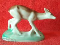 Old Bulgarian porcelain figure Roe Deer Doe