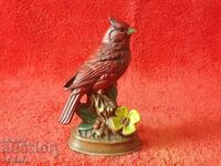 Figurină veche din porțelan Pasăre Floare marcată