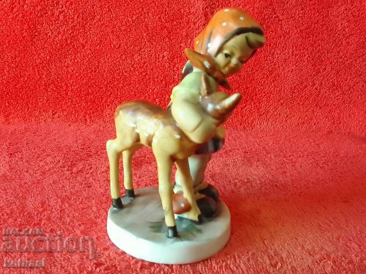 Old Porcelain Girl Fawn Germany Hand Painted Marked with price 85.50 BGN | € 43.72 Old Porcelain Girl Fawn Germany Hand Painted Marked with price 85.50 BGN | € 43.72