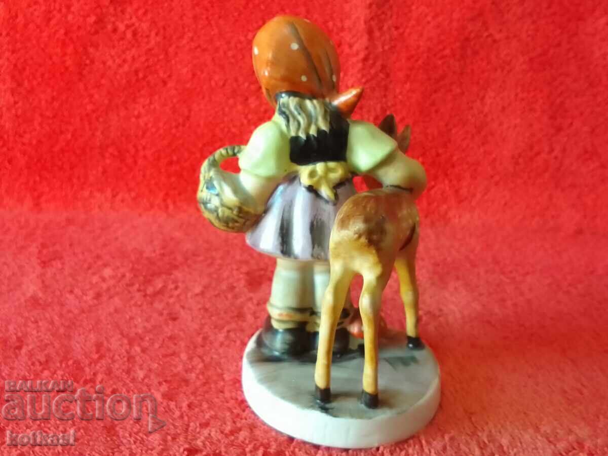 Delivery of Old Porcelain Girl Fawn Germany Hand Painted Marked Delivery of Old Porcelain Girl Fawn Germany Hand Painted Marked