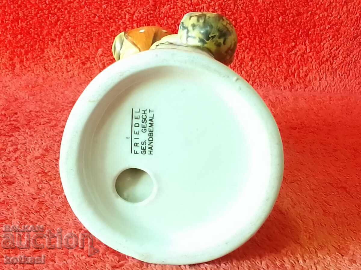 Old Porcelain Girl Fawn Germany Hand Painted Marked - 7 Old Porcelain Girl Fawn Germany Hand Painted Marked - 7