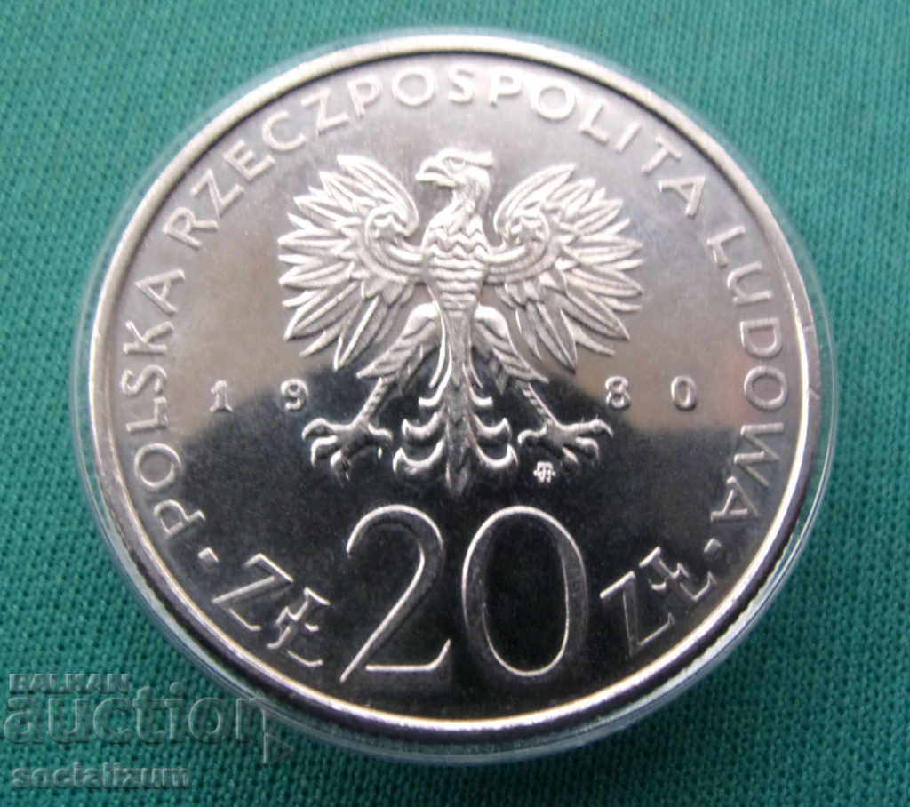 Polonia 20 Zloty 1980 UNC cu preț € 5.11 | 9.99 BGN