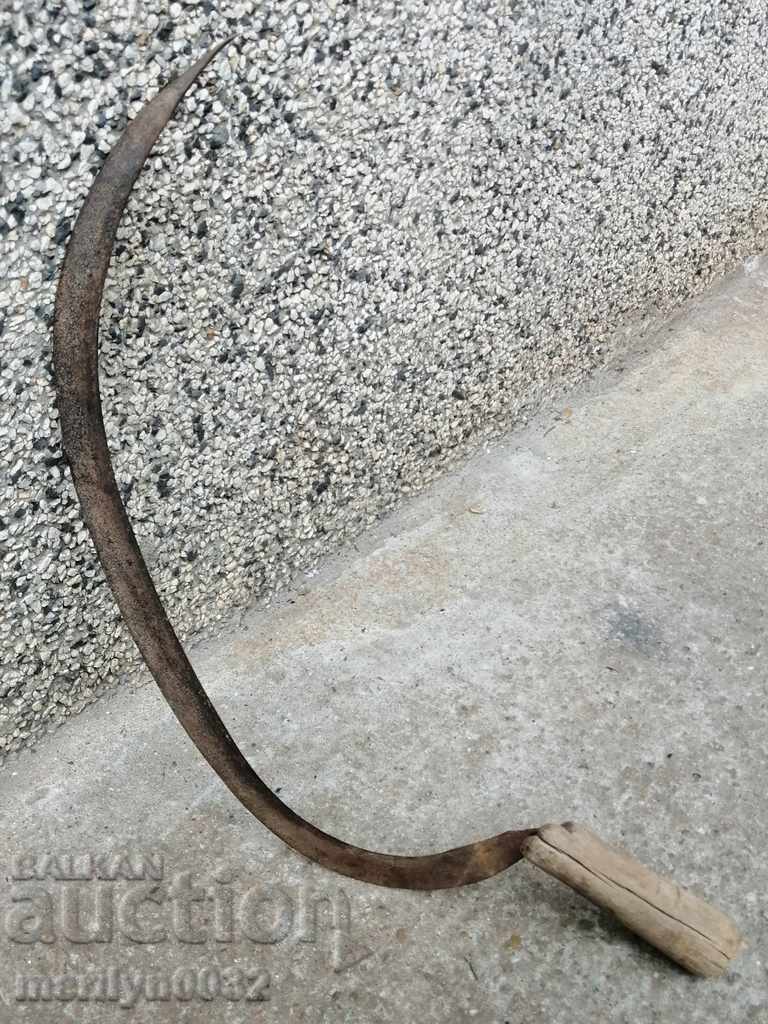Old sickle, blade, wrought iron - 6
