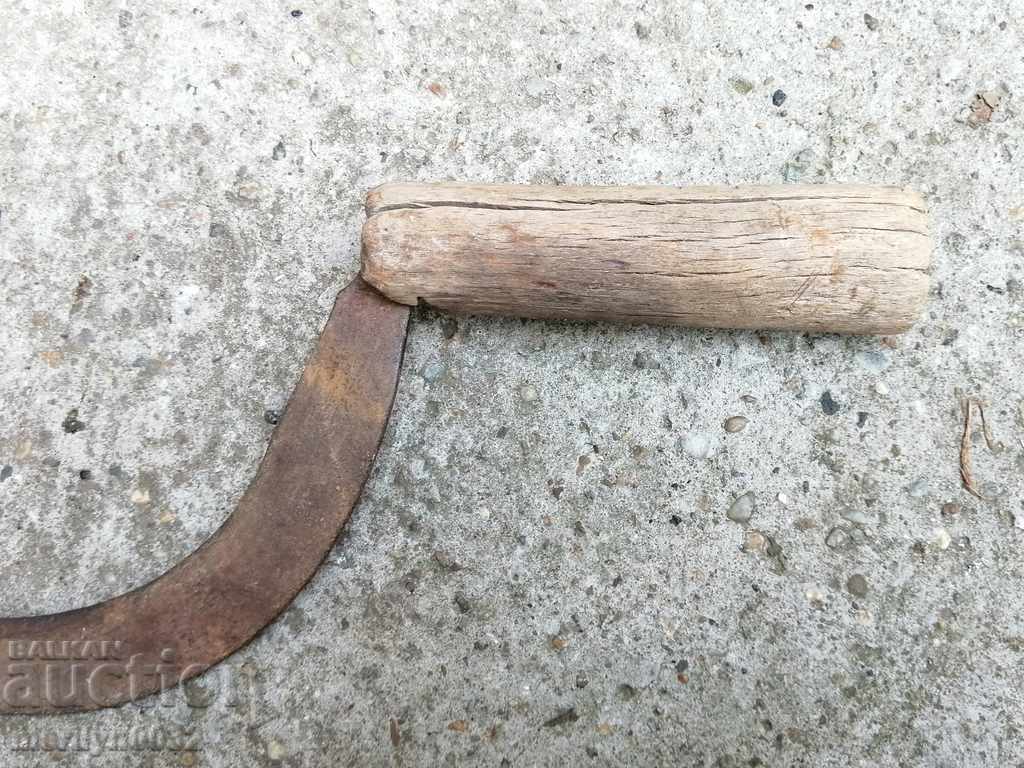 Old sickle, blade, wrought iron - 7