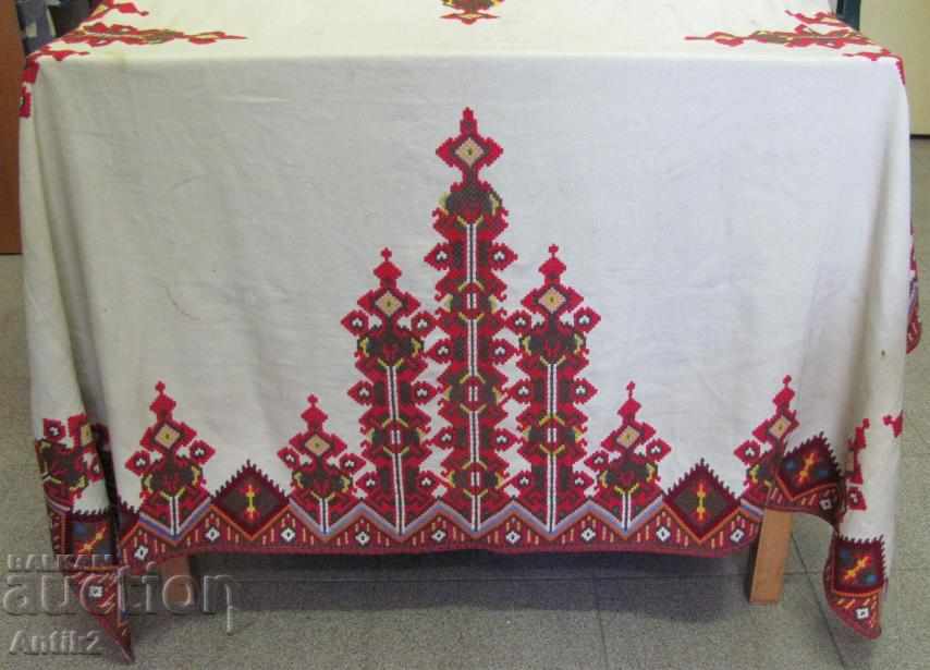 30s Big Linen and Cotton Tablecloth