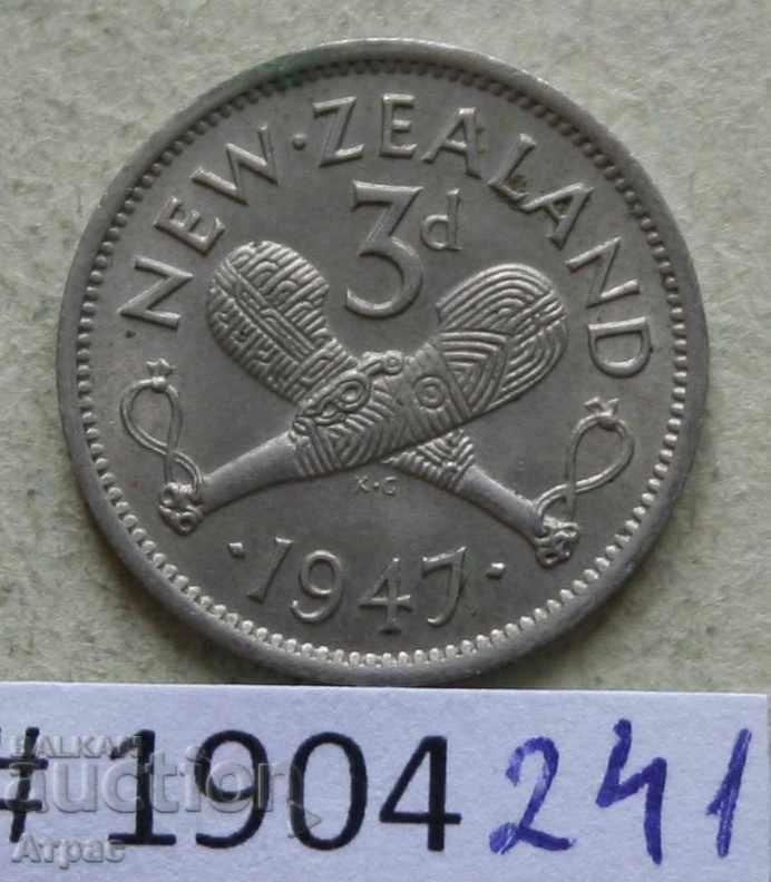 3 pence 1947 New Zealand
