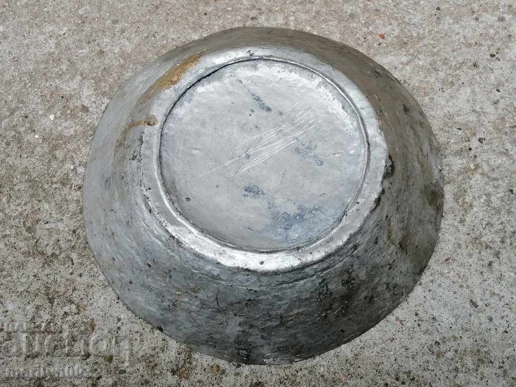 Ancient tin tin, saucer, bowl, tass, copper pot, baker - 6