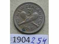 3 pence 1958 New Zealand -