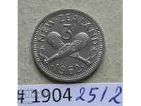 3 pence 1962 New Zealand -