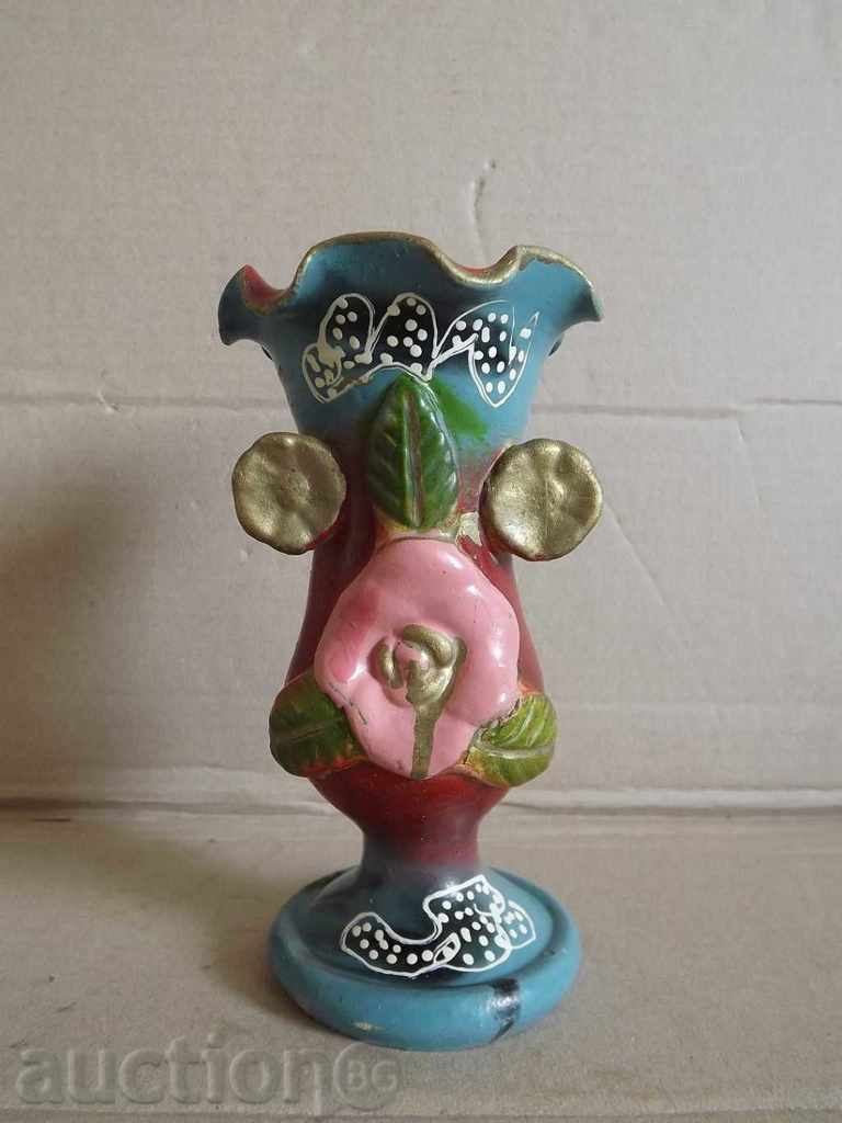 . 1940s MANUALLY Painted Ceramic Vase