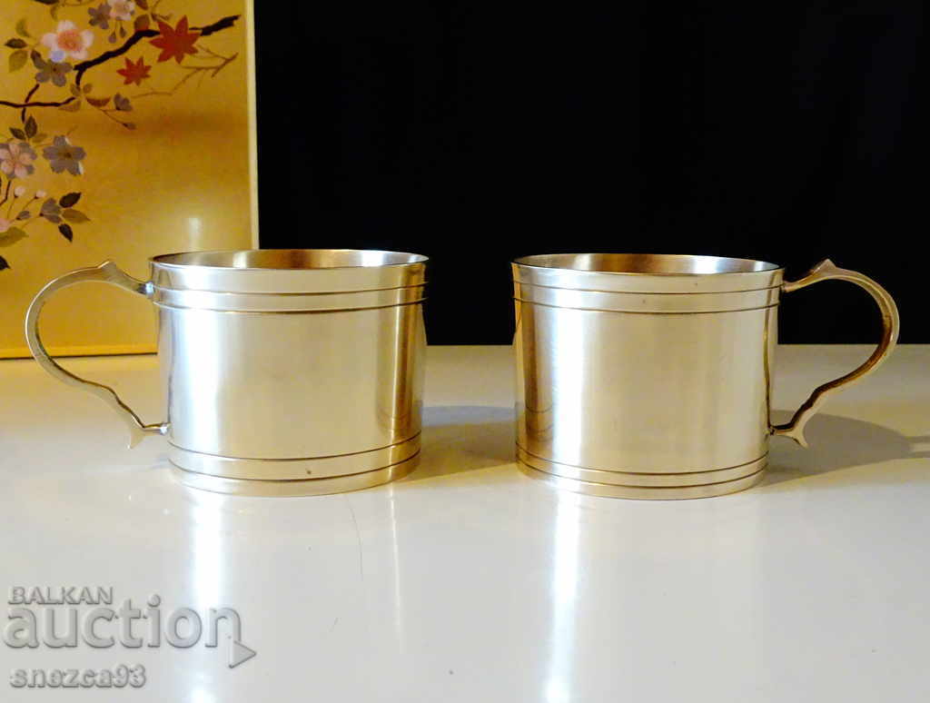 Massive German bronze cups, 2 pieces