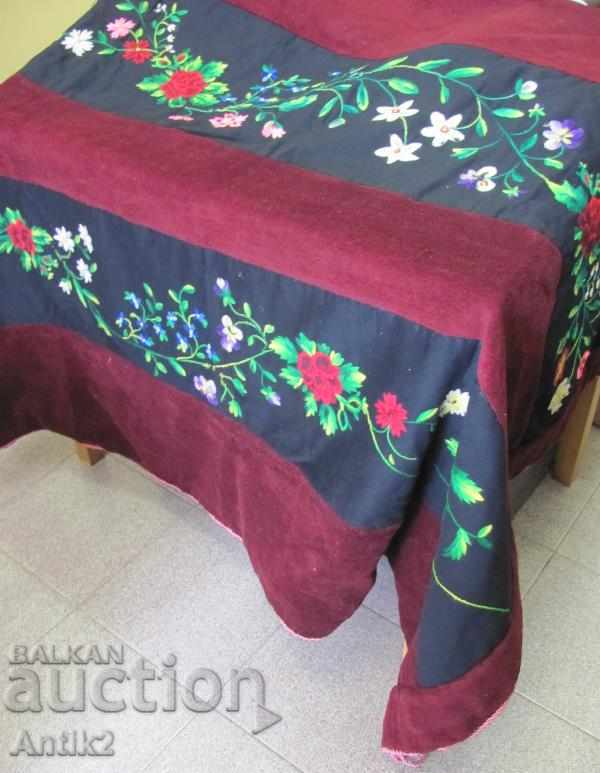 19th century Hand embroidered Tablecloth, Shalte
