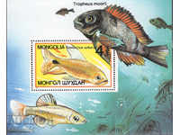 1987. Mongolia. Pește de acvariu. Block.