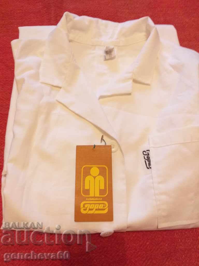 White work apron from the 1980s by SOCA