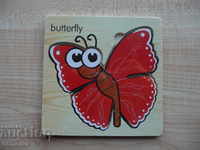 Butterfly wooden puzzle for the smallest toy wooden butterfly