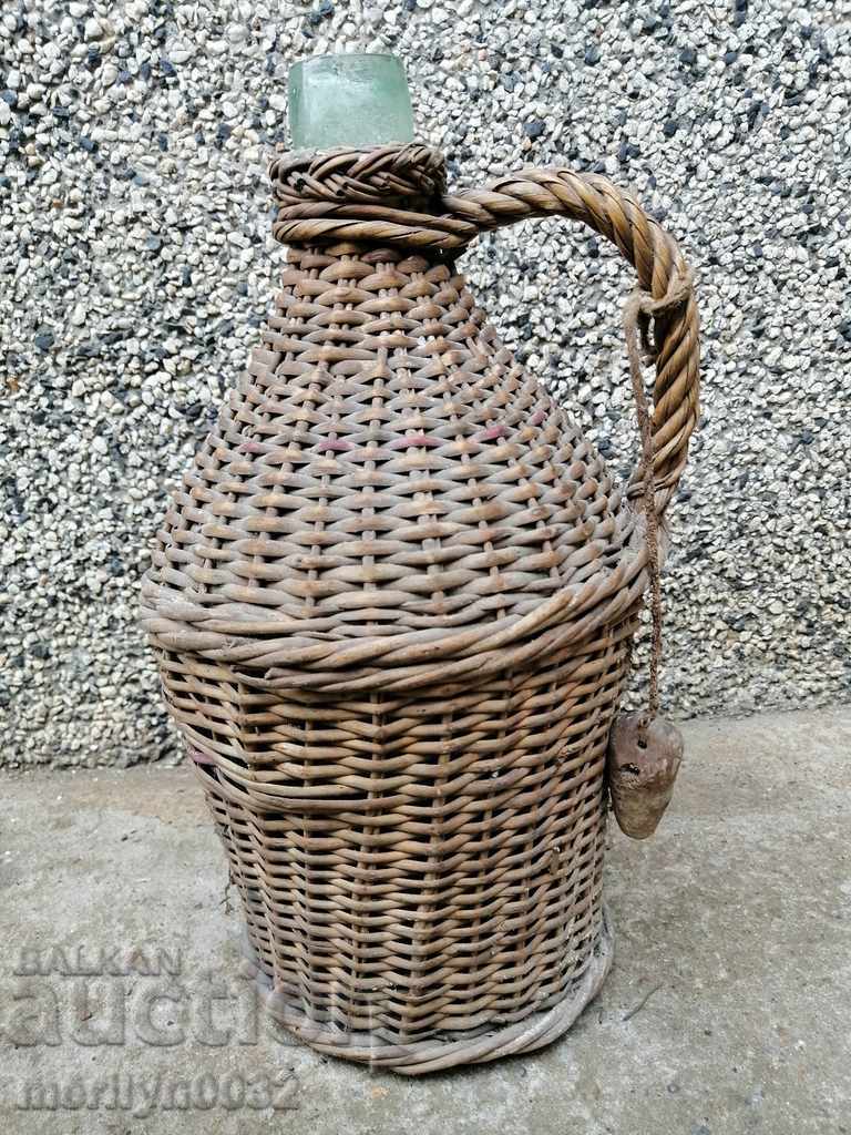 Стара плетена дамаджана, бутилка, шише - 6 Стара плетена дамаджана, бутилка, шише - 6