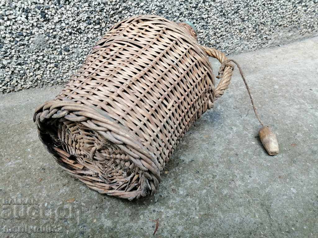 Стара плетена дамаджана, бутилка, шише - 7 Стара плетена дамаджана, бутилка, шише - 7