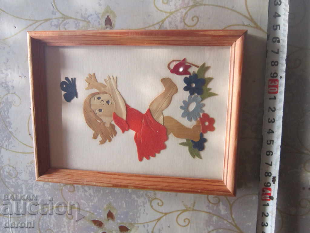 Παλιά γερμανική ζωγραφική κορίτσι και πεταλούδα με τιμή 20.00 BGN | € 10.23