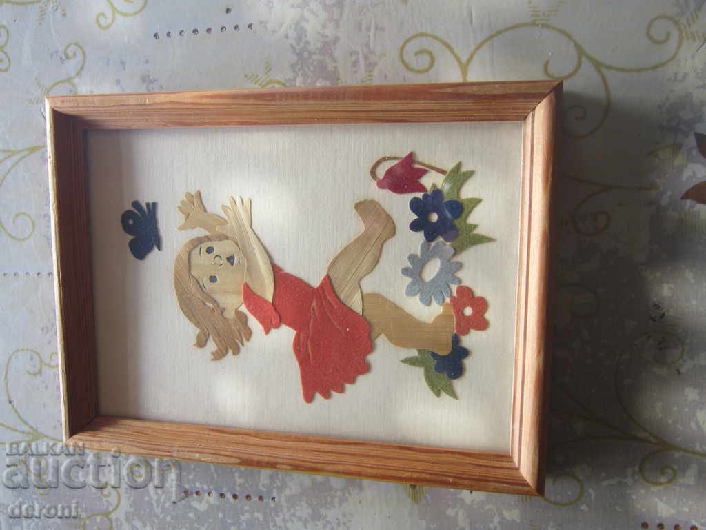 Παλιά γερμανική ζωγραφική κορίτσι και πεταλούδα - 6