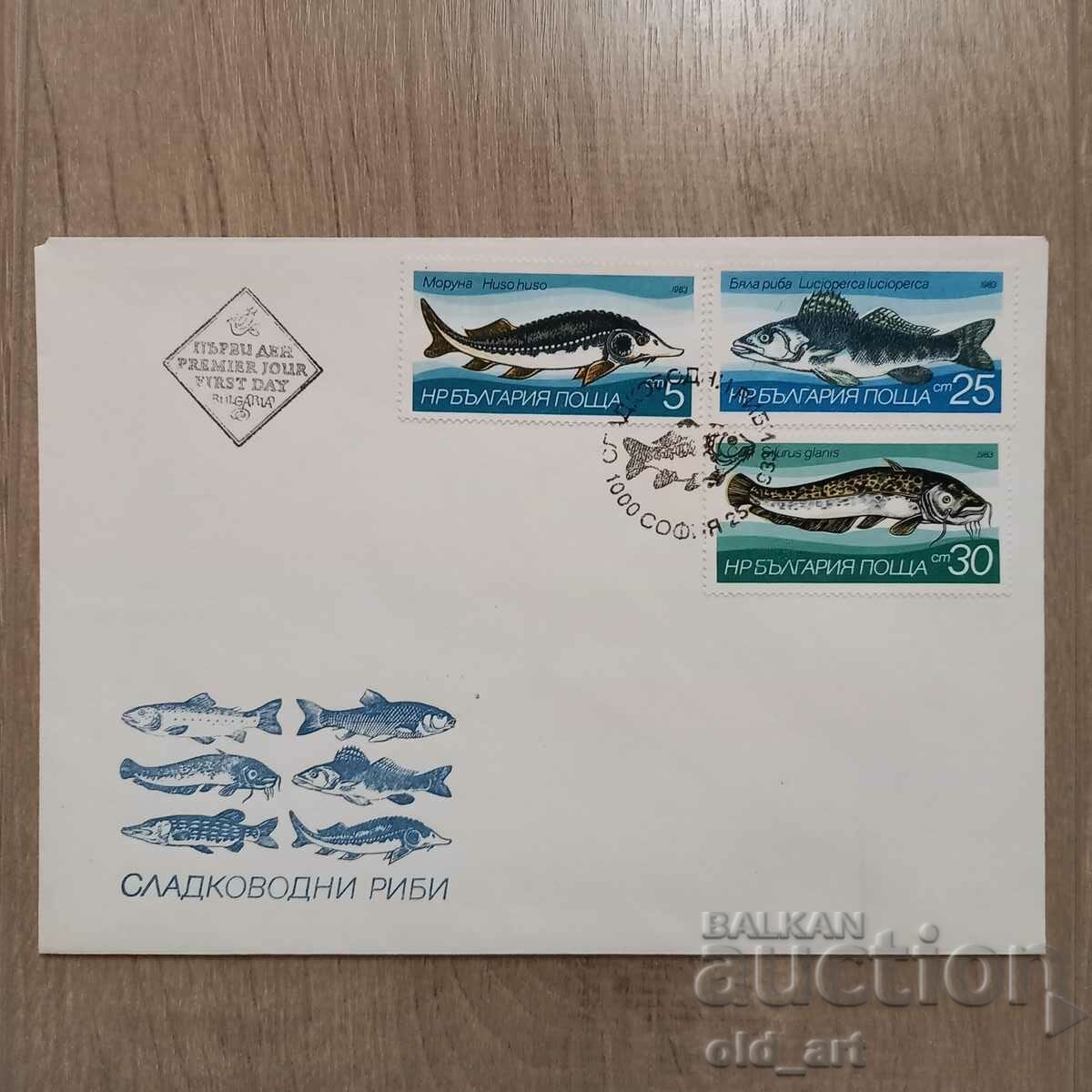 Mailing envelopes - 2 pieces, Freshwater fish with price 4.00 BGN | € 2.05