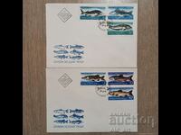 Ταχυδρομικοί φάκελοι - 2 τεμάχια, ψάρια γλυκού νερού
