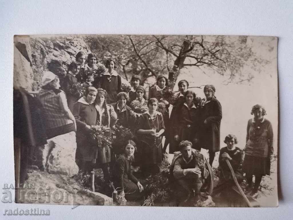 Стара снимка  1930 г. София ученички униформи