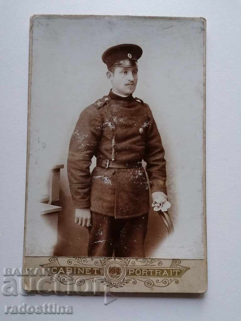 Photo cardboard 1902 Soldier