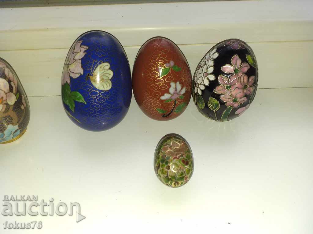 Licitație LOT Cloisonne OUĂ ȘI VAZE cloisonne