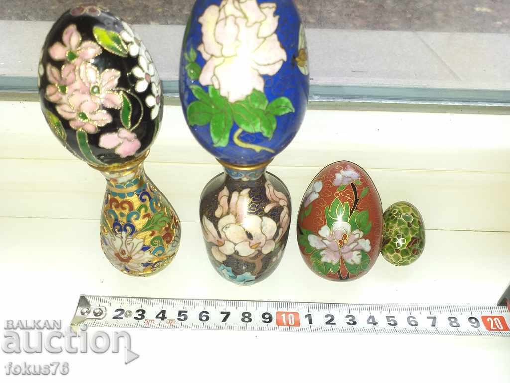 LOT Cloisonne OUĂ ȘI VAZE cloisonne - 6