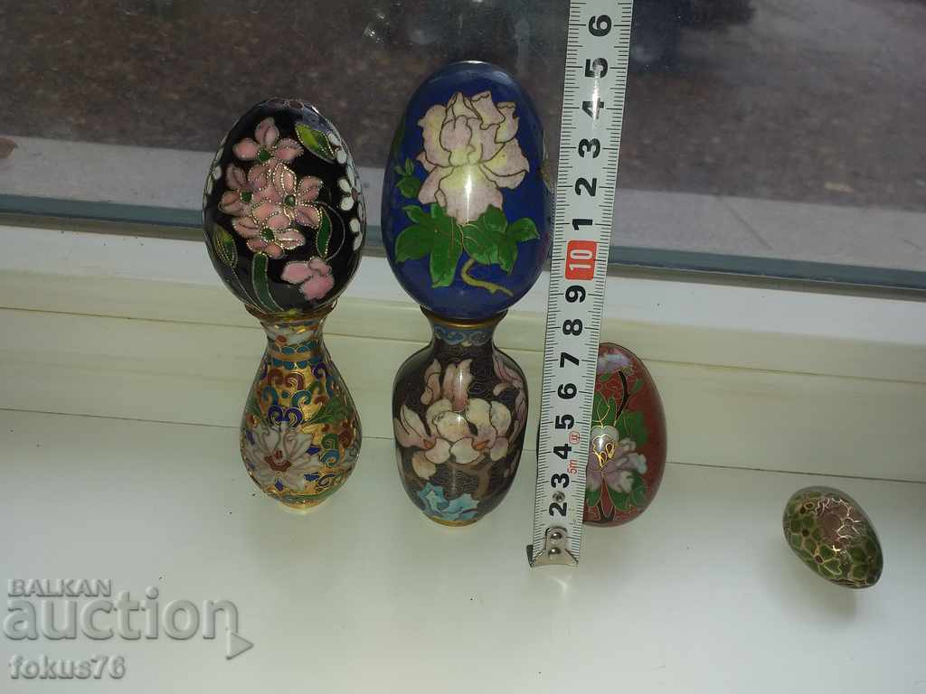 LOT Cloisonne OUĂ ȘI VAZE cloisonne - 7