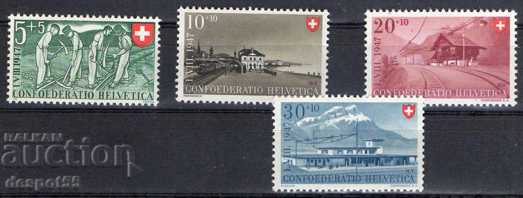1947. Ελβετία. Pro Patria, Swiss Airlines.