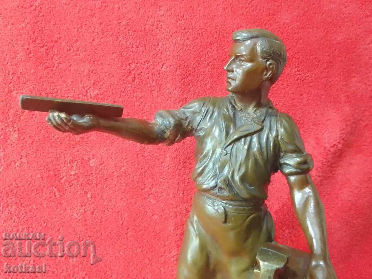 Old metal figure of a Male Master 36 cm aluminum alloy tsam - 6 Old metal figure of a Male Master 36 cm aluminum alloy tsam - 6