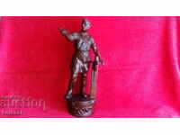 Old metal figure of a Male Master 36 cm aluminum alloy tsam